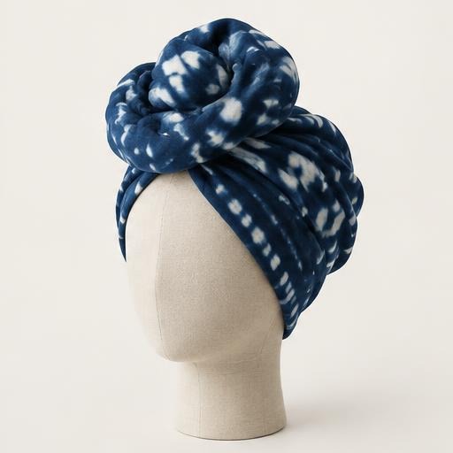 Indigo Cotton Head Wrap by Omi Aso Collective